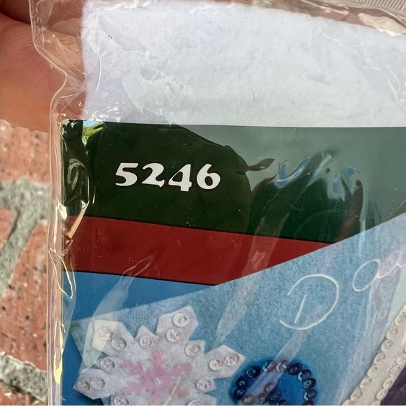 Design Works Felt Stocking Applique Kit 5246 Snowflake Snowman 18" NIP Bling - Picture 5 of 5